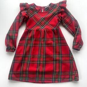 Wonder Nation Girl's Red Plaid Christmas Dress Sz XS (4-5)